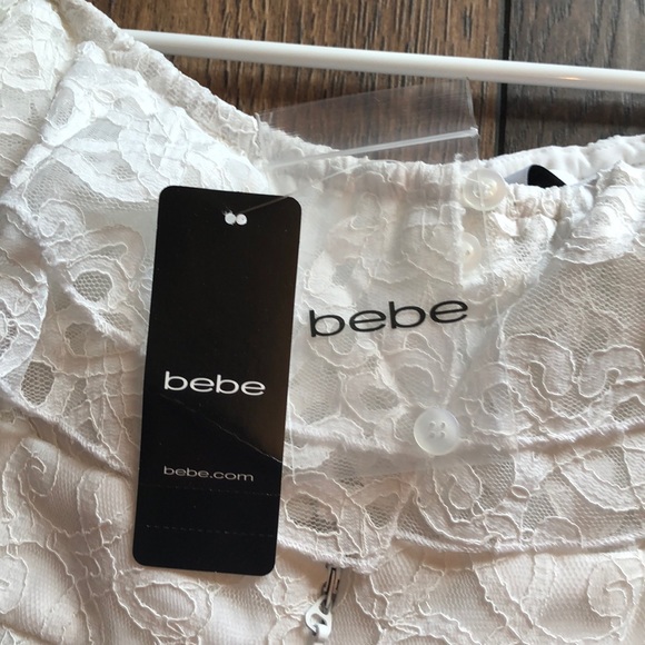 NWT Bebe white Lace Romper - Picture 4 of 4
